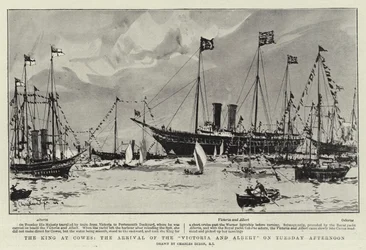 Der König in Cowes, die Ankunft der Victoria und Albert am Dienstagnachmittag